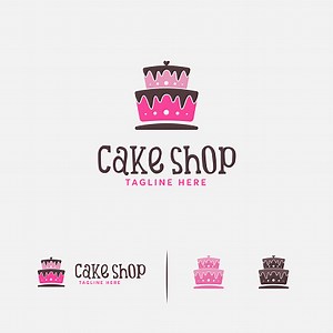 Cake Shop Logo Designs Vektor, Sweet Swoop Logo Designs Vektor, Pink...