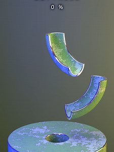 0% to 100% mercury tube falling into two slider #blender3d #3dart #3danimation #satisfying #satisfyingvideo #cinema4d #simulation #houdini