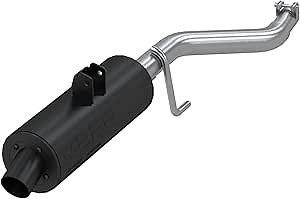 MBRP AT-6109SP ATV Straight Core Slip On Muffler Exhaust, Moderate Sound, Black Coated Aluminized Steel, Fits Honda Rancher at 420 2014