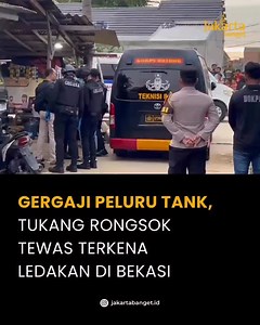 Seorang tukang rongsok di Babelan, Kabupaten Bekasi, Jawa Barat, tewas akibat ledakan benda yang diduga peluru tank pada Minggu (23/11/2025) sore. Ledakan terjadi saat korban mencoba memotong benda tersebut untuk dijual sebagai besi tua. Kapolsek Babelan, Kompol Wito, menjelaskan bahwa korban awalnya menemukan amunisi itu dan membawanya pulang. Keluarga sebenarnya sudah mengingatkan agar tidak mengutak-atik benda tersebut karena berbahaya. Namun, korban tetap memotong peluru tersebut menggunakan