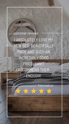Veronica recently bought one of our solid wood Bed Frames and was impressed by the quality she received! We are so happy to hear that she loves her new bed. Our craftsmen work hard to ensure that each product is made with the highest quality for our customers. It is always a pleasure to hear such positive feedback! Do you have feedback you would like to share with us? You can leave us a review on TrustPilot, Google, or Feefo. We truly appreciate seeing feedback from our customers 😊 Thanks so mu
