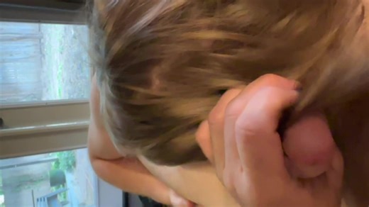 Enjoying silky blonde hair