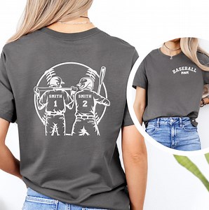2 Player Baseball Mom Shirt Custom 2 Sided Baseball Shirt Game Day Apparel Football Mom Gift Proud Baseball Mama Personalized Name Number - Etsy
