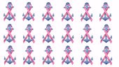 Animation of multiple pink ribbon anchor logo appearing on white...