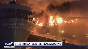 SFFD fire boat spares World War II Liberty Ship U.S.S. Jeremiah O’Brien from fire on Pier 45