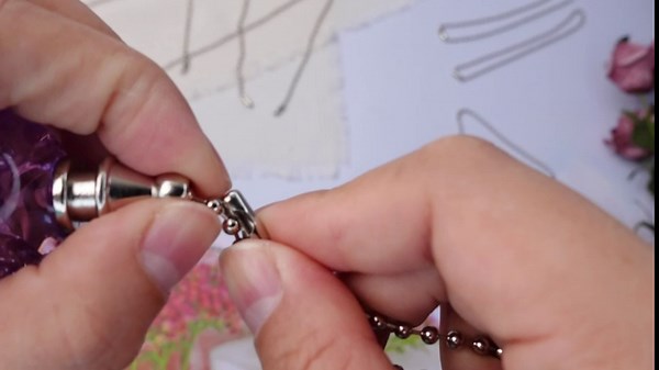 Yunlly 6 Pcs Purple Ceiling Fan Pull Chain Crystal Glass Ball Ice Cracked Pull Chain for Ceiling Fan Light Decoration Ceiling Fan Pull Chain Ornament with 24 Inch Extension Chain