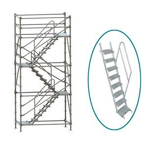 [Hot Item] Galvanized Steel Step Stairs Ladder with Handrail for Ringlock Scaffolding