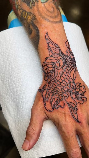 Linework on the hand by Mattie Poe. Text me to book (619)733-4049 | Stutter Tattoo