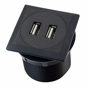 [Hot Item] EU Pop up Electrical Desktop Round Recessed Mounted Power Socket 2 Way Dual Port USB Charger for Furniture