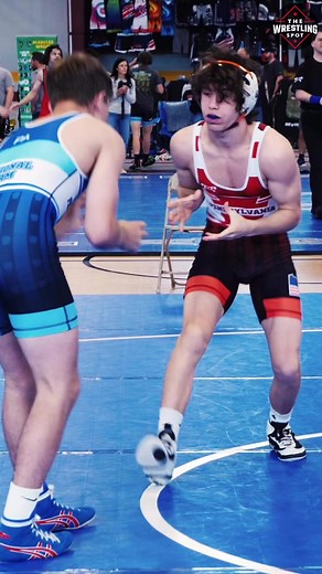 Weston Pisarchick takes Carson Wagner to his back... see the full match at https://youtu.be/Pah5JO2ByTA #pausaw #pagrecostate #alverniau #freestyle #pawrestling #wrestling #carsonwagner #northamptonhs #westonpisarchick #clarionrtc #126lbslbs #junior | The Wrestling Spot