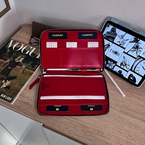 Leather A5 Zip Organizer Folder, Personalized Document Holder, Travel Passport Wallet, Custom Engraved Padfolio - Etsy