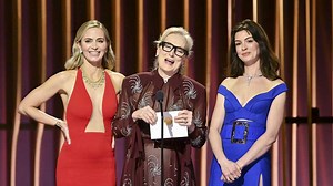 Meryl Streep, Anne Hathaway, and Emily Blunt have an iconic "The Devil Wears Prada" reunion at the 2024 SAG Awards