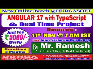 ANGULAR 17 with TypeScript Online Training @ DURGASOFT