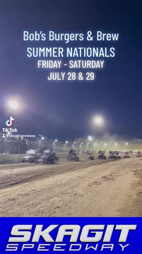 We are just 3 days away from the Burlington Bob's Burgers and Brew $13,500 to win Summer Nationals! 40 of the best 360 Sprint Car drivers on the west coast will fight lap for lap to rack up points in hopes of taking the checkered flag on Saturday night! Tickets on sale now! | Skagit Speedway