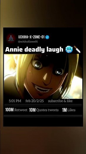 annei deadly laugh 🥶🔪#attackontitan #anime