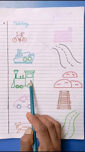Matching Transport Worksheet/ Transport Worksheet #nursery #transport #lkg #shortsfeed