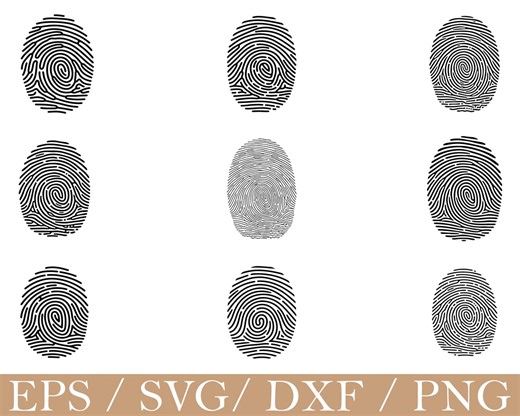 Fingerprint Svg, Fingerprint Silhouette, Dxf, Png - Etsy UK