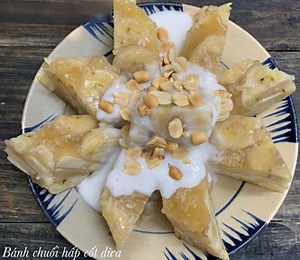 Bánh chuối hấp cốt dừa ngậy thơm - món quà vặt bé nào cũng mê