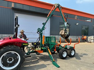[Hot Item] Professional 2ton Rt03A ATV Log Trailer with Hydraulic Telescopic Boom Crane
