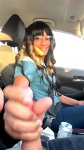 Hot Ebony Car Handjob While Driving