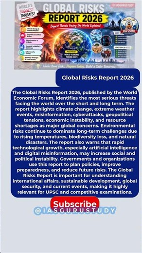 Global Risks Report 2026 | Geopolitics + AI + Extreme Weather Threatening the World | WEF Davos