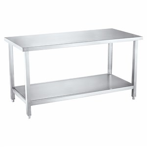 [Hot Item] Square Tube Stainless Steel Shelf Reinforced Kitchen Workbench with Adjustable Leg
