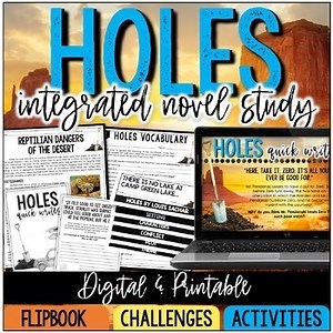 Holes Novel Study Unit - 6th Grade Novel Units - Holes Novel Activities