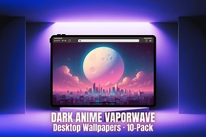 Dark Anime Vaporwave Desktop Wallpaper Pack – 10 Stylized Backgrounds (digital Download) - Etsy