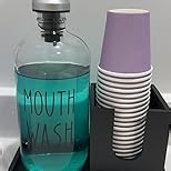 100 Pack 3 oz Paper Cups, Bathroom Paper Cups, Mouthwash Cups for Snack, Espresso, Perfect for Home Condos Rvs Campers (Blue)