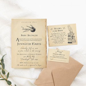 Wizard Magic School Baby Shower Invitation Set: Storybook (editable Template) - Etsy