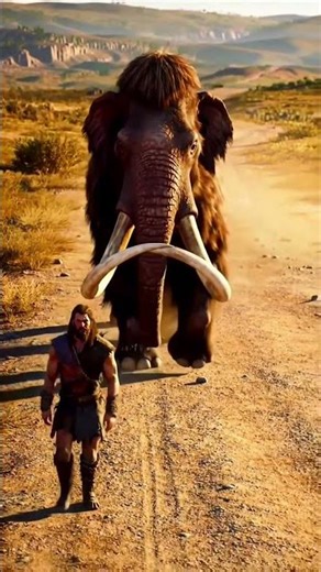 mammoth vs human sizes😍😍#mammoth#tusker#ai