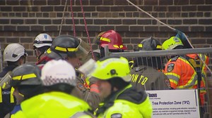 Toronto Fire working to rescue construction worker trapped in site trench