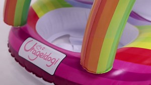 Inflatable 2 Baby Rainbow Pool Float with Detachable Canopy, Double Seats Pool Float for Babies, Twin Floats for Swimming Pool