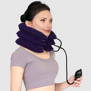 [Hot Item] Air Neck Traction Relive Pain Cervical Collar Device Inflatable Neck Support Traction Adjustable Rigid Cervical Collar