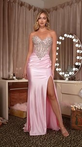 LOLANI in baby pink!!!! WOW 💓 #pinkpromdress #pinkpromgown #pinkpromformaldress | One Honey