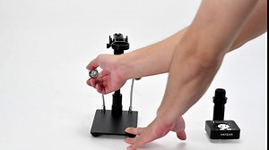 HAYEAR Microscope Bracket Digital Camera Table Stand Alloy Aluminum Solid Base Plate 35mm Ring Holder with Adjustable Illumination Portable