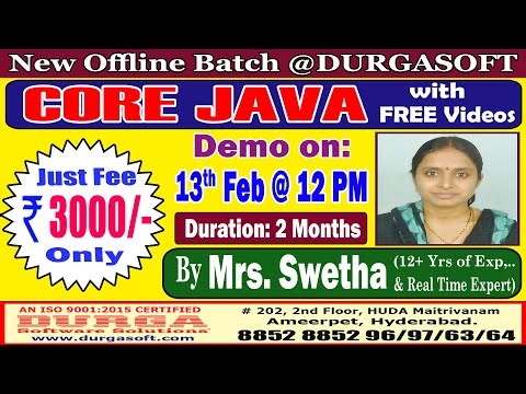 CORE JAVA Offline Training @ DURGASOFT