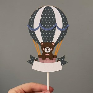 Teddy Bear Hot Air Balloon Cake Topper | Custom Cake Decoration - Etsy Canada