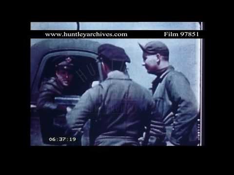 Rackheath Airbase near Norwich in colour in World War Two. Archive film 97851