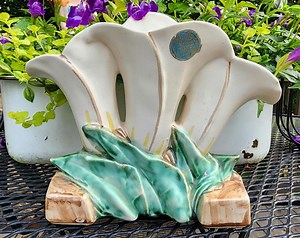 Vintage USA Mccoy Pottery Planter, White Cala Lilly, Hand Painted, MCM - Etsy
