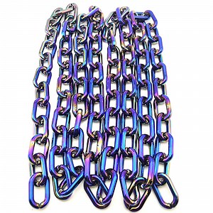 [Hot Item] 2021 Factory Colorful Buckle Opening Ring Jewelry Mobile Phone Case Reflective Acrylic Plastic Link Chain