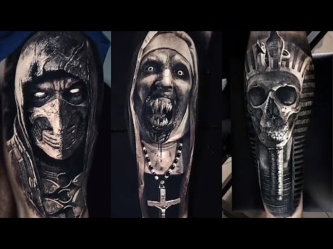 60 Black and Grey Realism Tattoo Ideas for Men | Skull Tattoos | Awesome Realism Tattoos