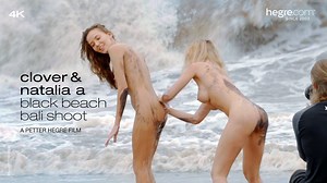 クローバー と ナタリア ブラック ビーチ バリ 撮影