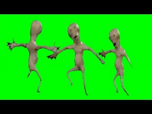 alien TV creature from smiling friends full green screen WITH spin!!!
