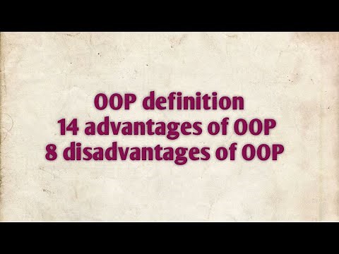 OOP definition & its advantages and disadvantages||OOP question and answer