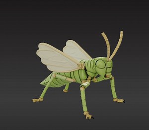 Articulated Grasshopper Figure with Poseable Limbs – 3MF Printable