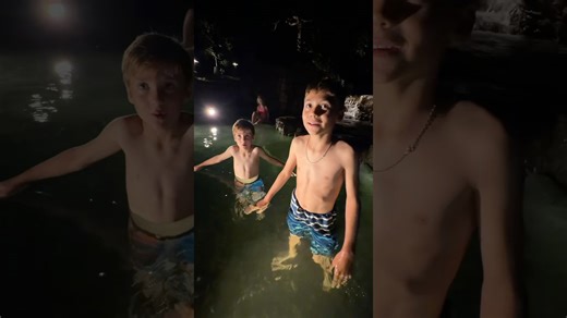 We swam in our favorite koi pond in the country