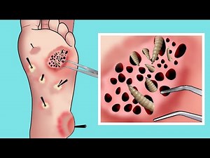 ASMR animation sea urchin spine and maggots removal | Treatment of Severely Injured Animation