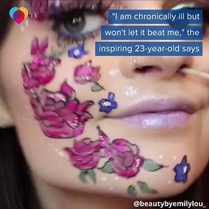 174K views · 514 reactions | This makeup artist is redefining beauty and inspiring others – with her feeding tube. She's gained thousands of views on her tutorials, and says she won't let her chronic illness beat her https://cbsn.ws/2BSlXL7 | The Uplift | Facebook