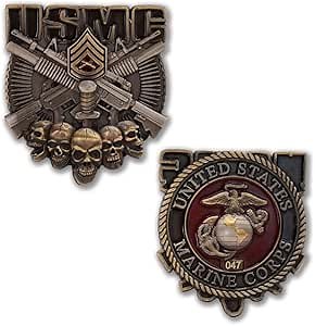 USMC E-7 Gunnery Sergeant Rank Challenge Coin